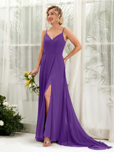 Carlyna Mana A-Line Regency Bridesmaid Dress Maxi Sleeveless V-Neck Dress Front View #color_regency