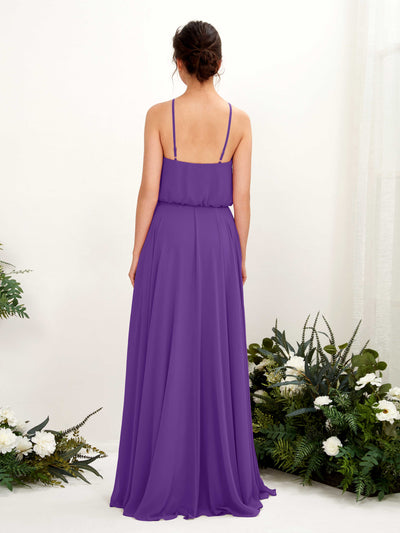 Carlyna Alva A-Line Regency Bridesmaid Dress Maxi Sleeveless Halter Dress Back View #color_regency
