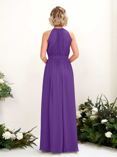 Carlyna Eden A-Line Regency Bridesmaid Dress Maxi Sleeveless Round Neck Dress Back View #color_regency