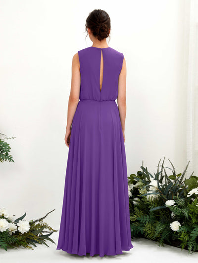 Carlyna Alma A-Line Regency Bridesmaid Dress Maxi Sleeveless Round Neck Dress Back View #color_regency