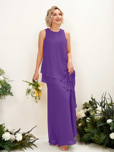 Carlyna Finna Sheath Regency Bridesmaid Dress Maxi Sleeveless Round Neck Dress Front View #color_regency
