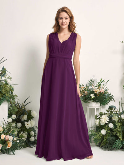 Carlyna Carolyn Convertible Grape Bridesmaid Dress Maxi Sleeveless Sweetheart Dress Side View 3 #color_grape