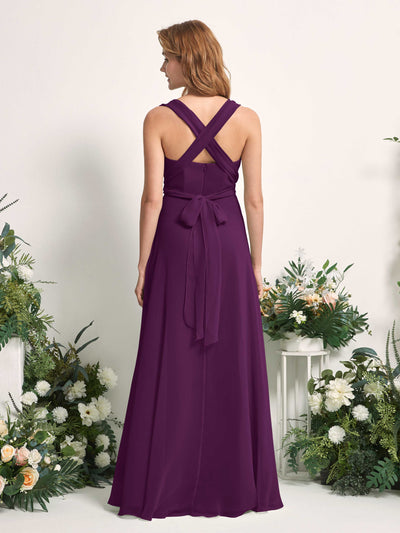 Carlyna Carolyn Convertible Grape Bridesmaid Dress Maxi Sleeveless Sweetheart Dress Side View 4 #color_grape