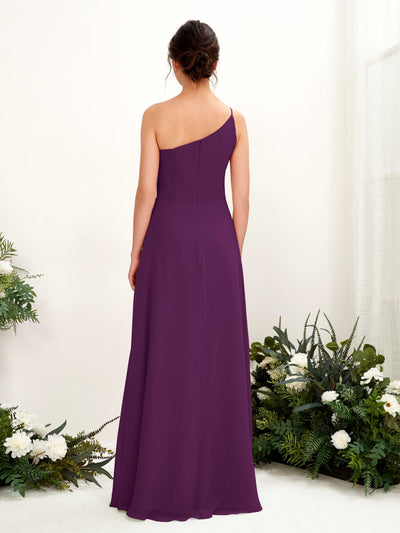 Carlyna Crystal A-Line Grape Bridesmaid Dress Maxi Sleeveless One Shoulder Dress Back View #color_grape