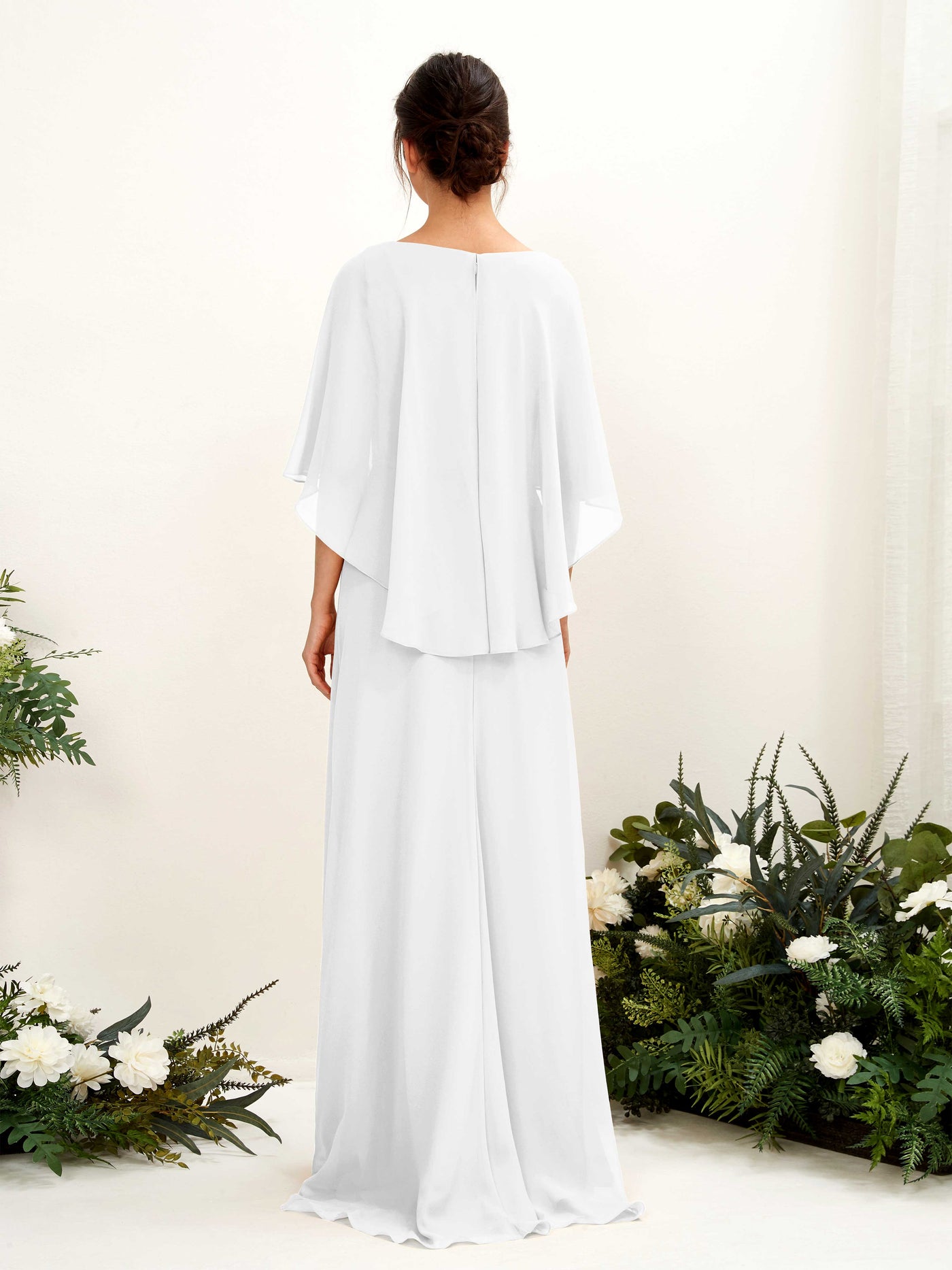 White Bridesmaid Dresses Bridesmaid Dress A-line Chiffon Bateau Full Length Sleeveless Wedding Party Dress (81222042)#color_white