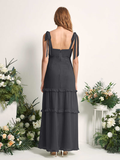Carlyna Kaiya A-Line Pewter Bridesmaid Dress Maxi Sleeveless Straight Dress Back View #color_pewter