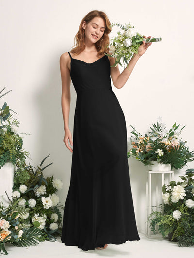 Carlyna Hannah A-Line Black Bridesmaid Dress Maxi Sleeveless Sweetheart Dress Side View 2 #color_black